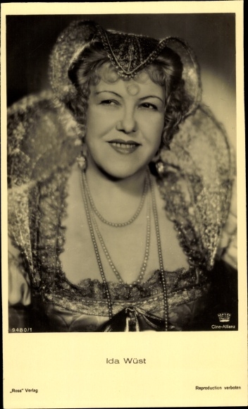 Ak Schauspielerin Ida Wüst, Portrait, Ross Verlag 9480 1
