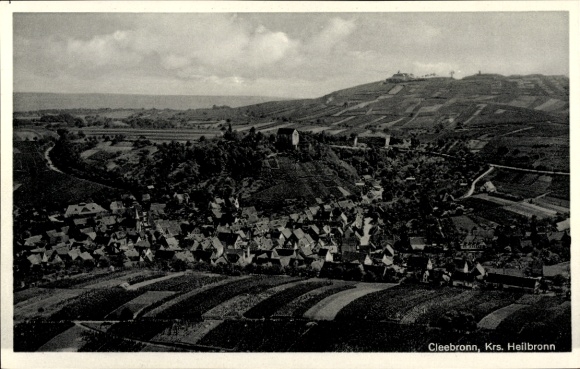 Postcard Cleebronn in Württemberg, aerial photograph