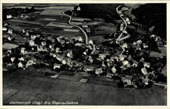 Postcard Wallmenroth Rhineland Palatinate, aerial photograph