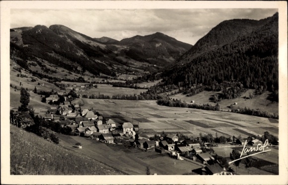 Ak Abondance Haute Savoie, Blick auf das Tal Richtung Châtel