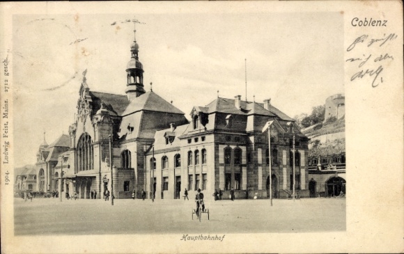 Ak Koblenz in Rheinland Pfalz, Partie am Hauptbahnhof