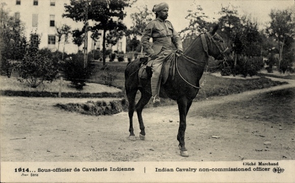 CPA La Guerre 1914, Sous-officier de Cavalerieindine