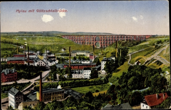 Ak Mylau Reichenbach, Göltzsch-viaduct