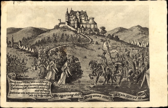 KP Weinsberg w powiecie Heilbronn, oblężenie zamku w 1140 r., cesarz Konrad III.