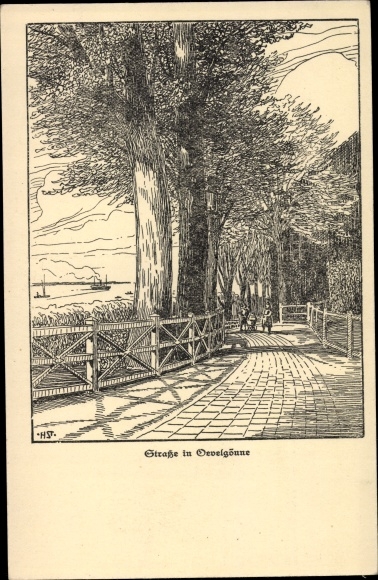 Artist PC Hamburg Altona Oevelgönne, street section, Altona&#39;s day of sacrifice 1916