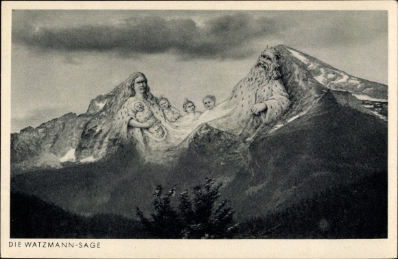 Artist PC Berchtesgaden in Upper Bavaria, Watzmann, mountain faces