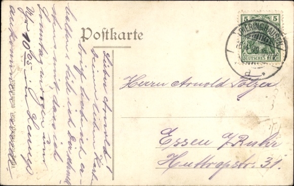 Postcard Dieringhausen Gummersbach in the Oberberg district, view of a half-timbered house