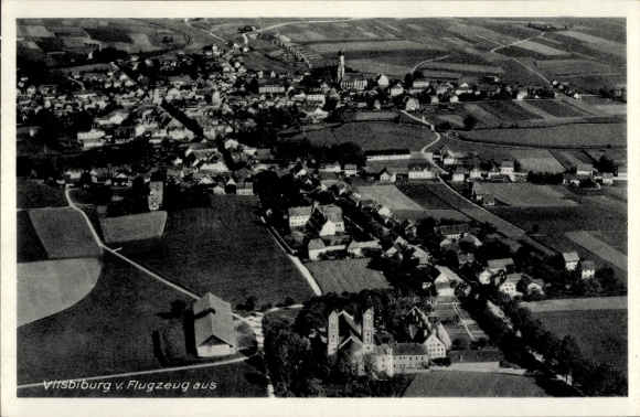 Postcard Vilsbiburg in Lower Bavaria, aerial photograph