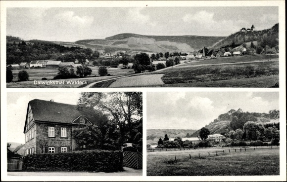 Postcard Dalwigksthal Lichtenfels in Hesse, Inn zur Waldeckschen Schweiz, owner. Ges. Luise Emde