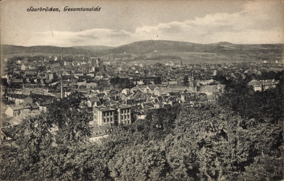 Postcard Saarbrücken in Saarland, general view