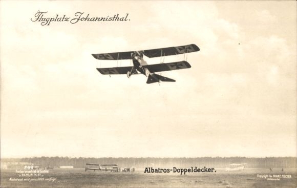 Ak Sanke Nr. 269, Albatros Doppeldecker in Luft, Berlin Johannisthal