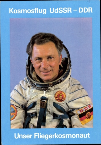 Postcard Joint Space Flight USSR and GDR, Pilot Cosmonaut Sigmund Jähn