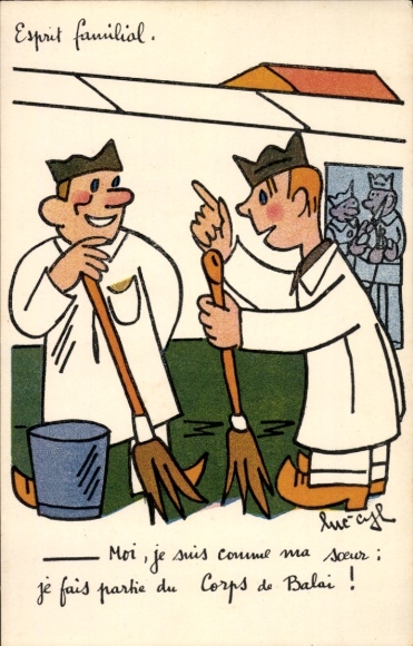 Künstler Ak Cyl, Luc, Esprit familial, Humor