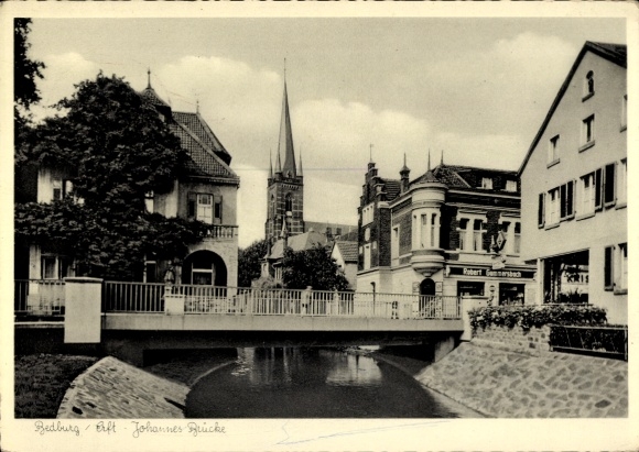 Postcard Bedburg in North Rhine Westphalia, Johannes Bridge