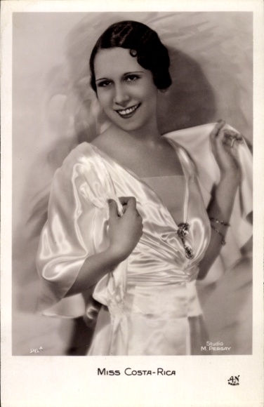 Photo Postcard Miss Costa Rica, portrait in dress