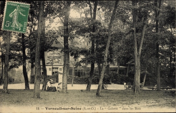 Postcard Verneuil sur Seine Yvelines, La Galette dans les Bois, Restaurant