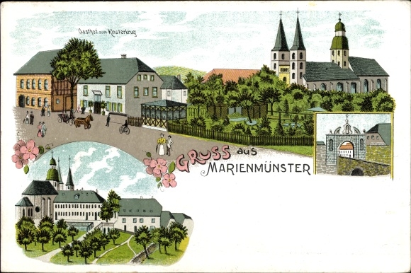 lito Marienmünster w Westfalii, Gasthof zum Klosterkrug, klasztor