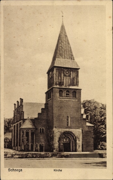 Postcard Schnega in Wendland, church