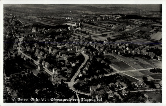 Postcard Birkenfeld in the Black Forest Württemberg, aerial photograph