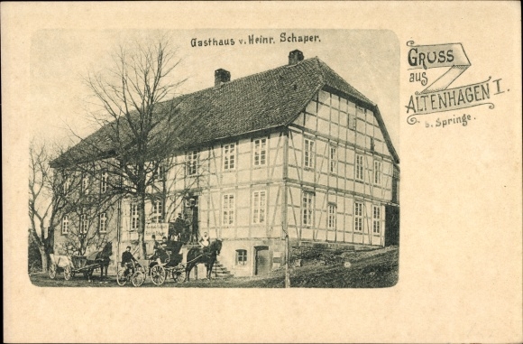 Postcard Altenhagen Springe Deister, inn by Heinrich Schaper