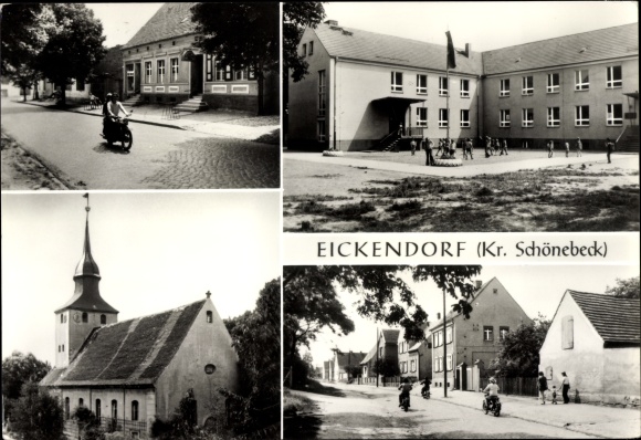 KP Eickendorf im Salzlandkreis, Bierer Straße, liceum Joh. R. Becher, Ev. Kościół, Karola Marksa-Str.