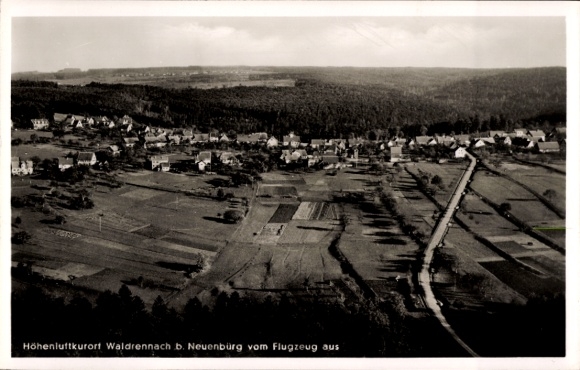 Postcard Waldrennach Neuenbürg an der Enz Black Forest, aerial photograph