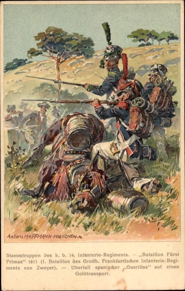 Ganzsachen Künstler Litho Hoffmann, Anton, K.B. 14. Inf. Regt Hartmann, Hundertjahrfeier 1914
