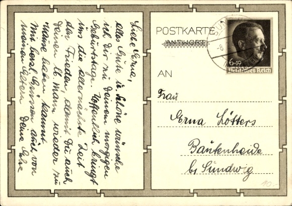 Postal stationery Postcard Führer and Reich Chancellor Adolf Hitler, well-wishers, BDM