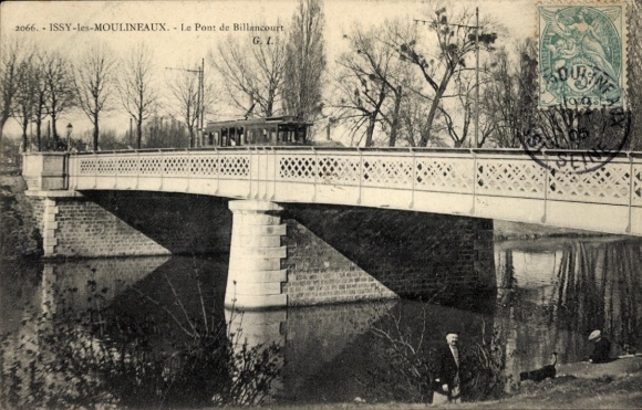 Ak Issy les Moulineaux Hauts de Seine, Le Pont de Billancourt