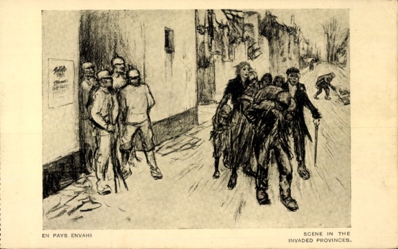 Artist PC En Pays Envahi, Scene in the invaded provinces, War Refugees, I WK