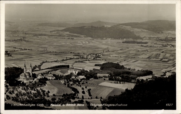 Postcard Bad Staffelstein am Main Upper Franconia, Banz Castle, aerial photograph, original photograph