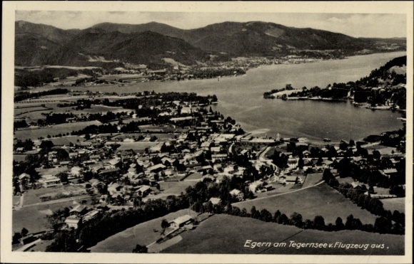 Ak Egern am Tegernsee Oberbayern, Fliegeraufnahme