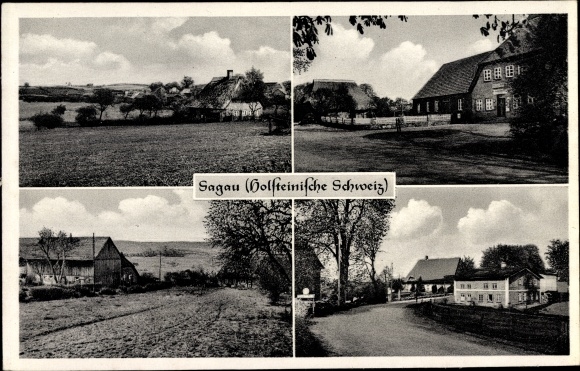 Postcard Sagau Kasseedorf, town views