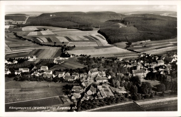 Postcard Königseggwald in Württemberg, aerial photograph