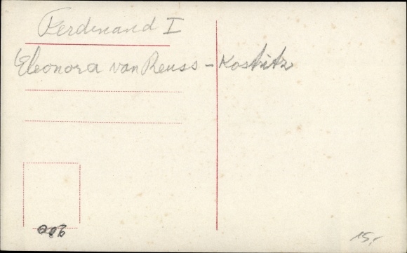Postcard King Ferdinand I of Bulgaria, Queen Eleonora von Reuss Köstritz