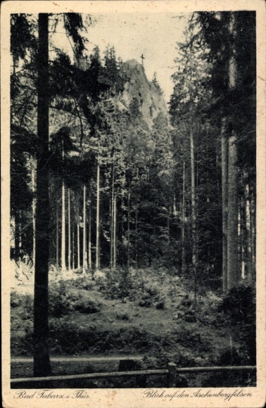 Ak Tabarz im Thüringer Wald, Blick auf den Aschenbergfelsen