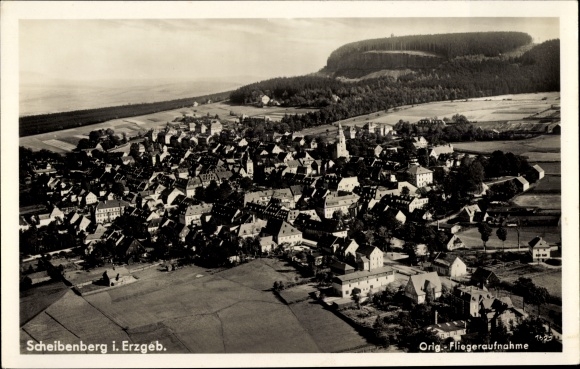 Ak Scheibenberg im Erzgebirge, Fliegeraufnahme