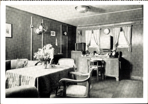 Ak MS Mathias Stinnes, Kapiteinskwartier, Hugo Stinnes Rederij