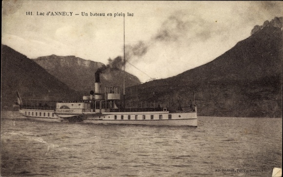 Postcard Lac d&#39;Annecy, steamers on the lake