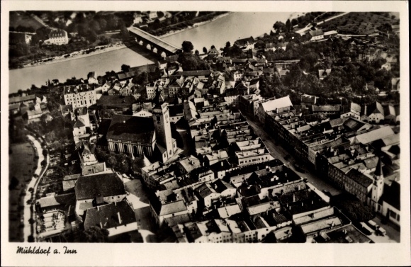 PC Mühldorf am Inn Upper Bavaria, aerial view, town view