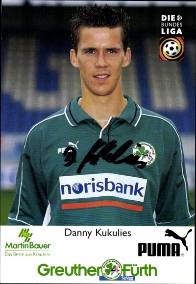 Autograph card footballer Danny Kukulies, SpVgg Greuther Fürth, autograph