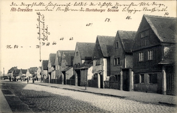 Postcard Dresden Pieschen Neudorf, Moritzburger Straße