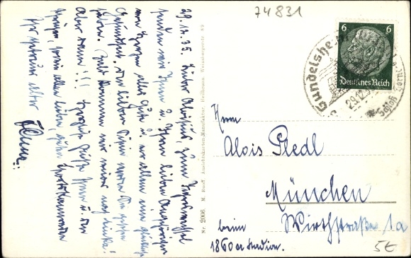 Postcard Gundelsheim am Neckar Württemberg, general view, Horst Wesselbrücke