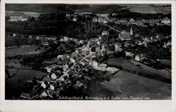 Ak Schillingsfürst in Midden-Franken, luchtfoto