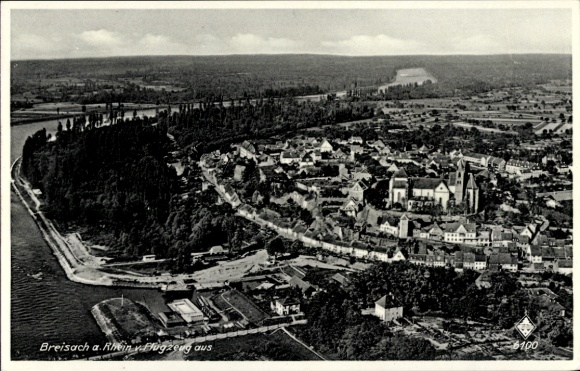 Postcard Breisach am Oberrhein, aerial photograph