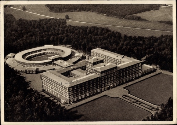 Postcard Bad Bramstedt Schleswig Holstein, New Kurhaus, aerial photo