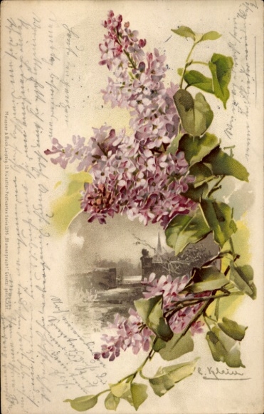 Artist Postcard Klein, Catharina, blooming lilac