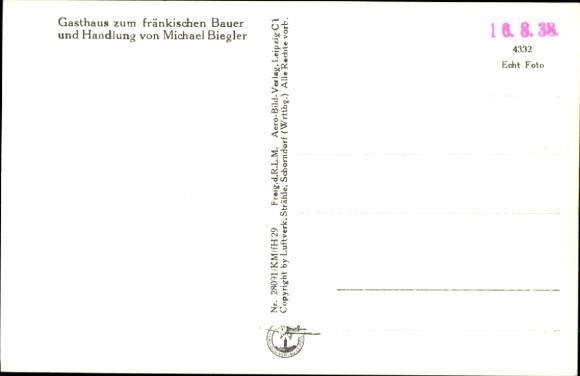 Postcard Järkendorf Prichsenstadt in Lower Franconia, aerial photograph