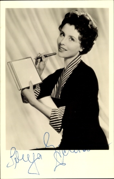 Ak Schauspielerin Sonja Ziemann, Portrait, Montblanc Füller, Autogramm
