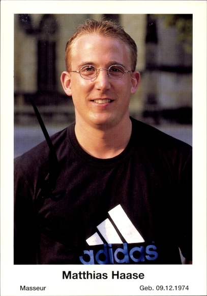 Autogrammkarte Masseur Matthias Haase, Preußen Münster, Autogramm